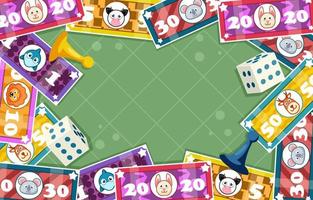 Board Game with Play Money Background vector