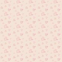 Seamless pattern handwriting coffee cup of love on pretty in pink background vector illustration, cute print