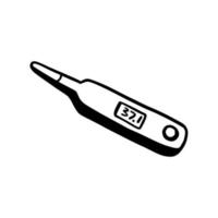 Thermometer icons. Image of an electronic and mercury thermometer to measure the temperature of the body, surface and environment. Vector. vector