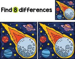 Falling Asteroid Find The Differences vector