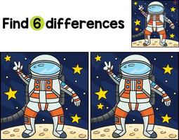 Astronaut Peace Sign Find The Differences vector