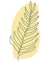 Abstract hand drawn doodle sketch of palm leaf. Vector illustration