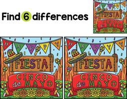 Cinco de Mayo Fiesta Find The Differences vector