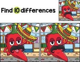 Cinco de Mayo Jalapeno Find The Differences vector
