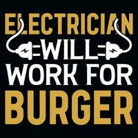 Electrician tshtshirt design vector