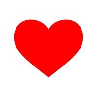 Red heart design icon flat. Vector illustration