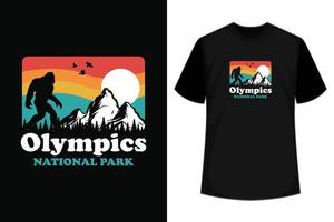 Olympic national park illustration t shirt design vector