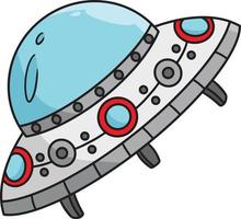 UFO Spaceship Cartoon Colored Clipart Illustration vector