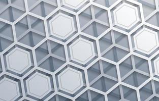 3D White Hexagon Background vector