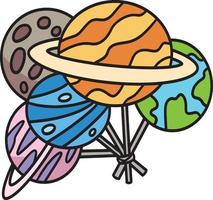 Balloon Planet Cartoon Colored Clipart vector