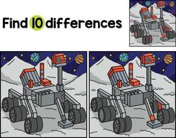 Curiosity Mars Rover Find The Differences vector