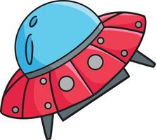 UFO Spaceship Cartoon Colored Clipart Illustration vector