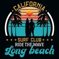 Summer surfing graphics tshirt design vector