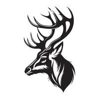 Deer Face, Silhouettes Deer Face SVG, black and white Deer vector