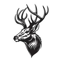 Deer Face, Silhouettes Deer Face SVG, black and white Deer vector