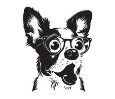 perro con gafas vector