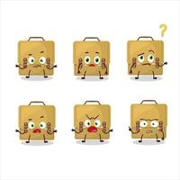 Cartoon character of sling bag school with what expression vector