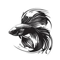 Betta fish vector illustration, fighting fish logo design