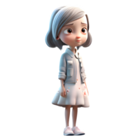 Cheerful 3D girl character PNG Transparent Background