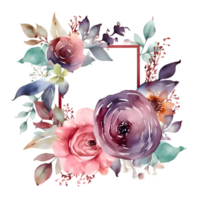 rustiek bloemen uitnodiging met aards tonen en natuurlijk texturen PNG transparant achtergrond