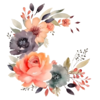 moderno aguarela floral Projeto com negrito tipografia png transparente fundo