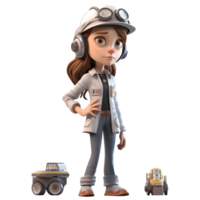 Innovative and Resourceful 3D Engineer Women Ingenious and Clever Characters for Product Design Presentations PNG Transparent Background