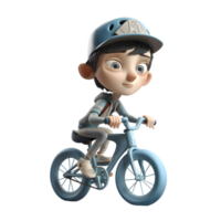 Confident 3D Cyclist Suitable for Fitness Tracker or Sports App Designs PNG Transparent Background