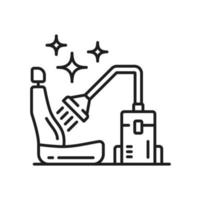 Car seat cleaning or washing service outline icon vector