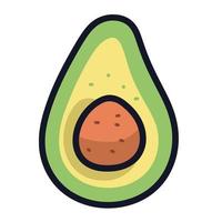 cut in half round avocado fruit vector