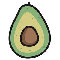 cut in half round avocado fruit vector