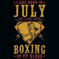 I was born in  so i live with boxing graphics tshirt design vector