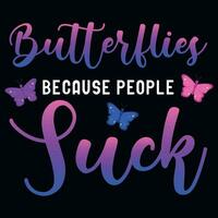 Butterflies typography tshirt design vector