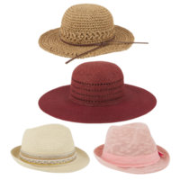 Bucket hats with brim to protect against the sun with cut out isolated on background transparent png