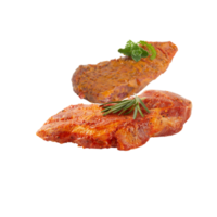 du boeuf steak avec herbes avec Couper en dehors isolé sur Contexte transparent png