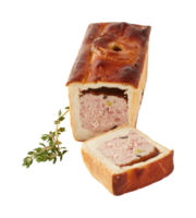 Pudding Kuchen mit Schnitt aus isoliert auf Hintergrund transparent png