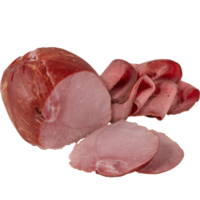 Ham Bologna and Bacon  with cut out isolated on background transparent png