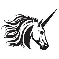 unicornio rostro, siluetas unicornio cara svg, negro y blanco unicornio vector