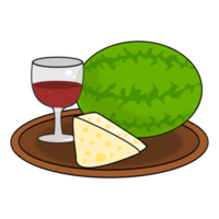 Wein, Käse und Wassermelone png
