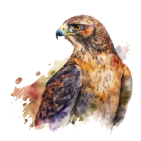 Watercolor Hawk Illustration, Ai png