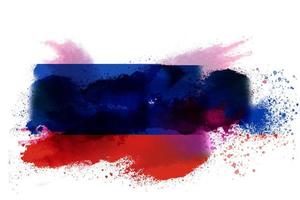 Russia Watercolor Painted Flag photo