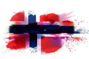 Norway Watercolor Painted Flag photo