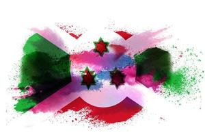 Burundi Watercolor Painted Flag photo