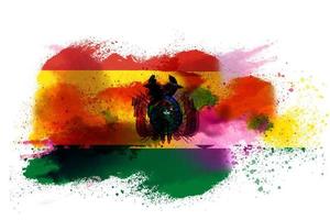 Bolivia Watercolor Painted Flag photo