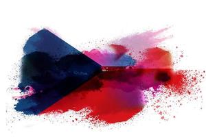 Czech Republic Watercolor Painted Flag photo