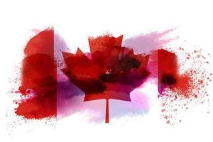 Canada Watercolor Painted Flag photo