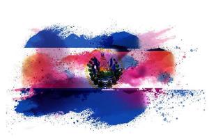 El Salvador Watercolor Painted Flag photo