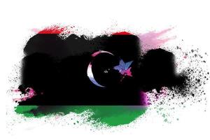 Libya Watercolor Painted Flag photo