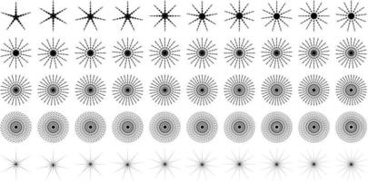 destellos forma y fuego copos forma conjunto de 50 vector