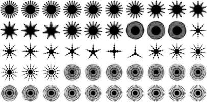 destellos forma y fuego copos forma conjunto de 50 vector