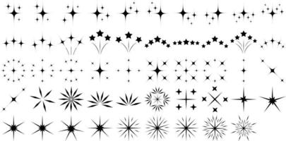 sparkles shape and fire flakes shape Set of 50 vector